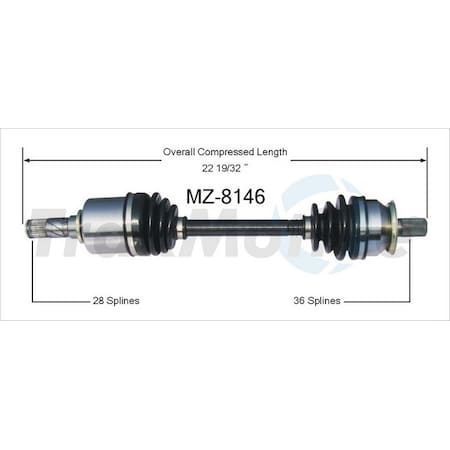 Surtrack Axle Cv Axle Shaft, Mz-8146 MZ-8146